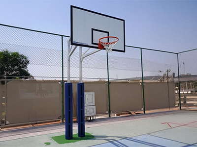 Basket ball hoop post and net. Movable and fixed