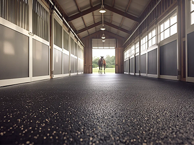 Equinine flooring for horse stables and horse arenas